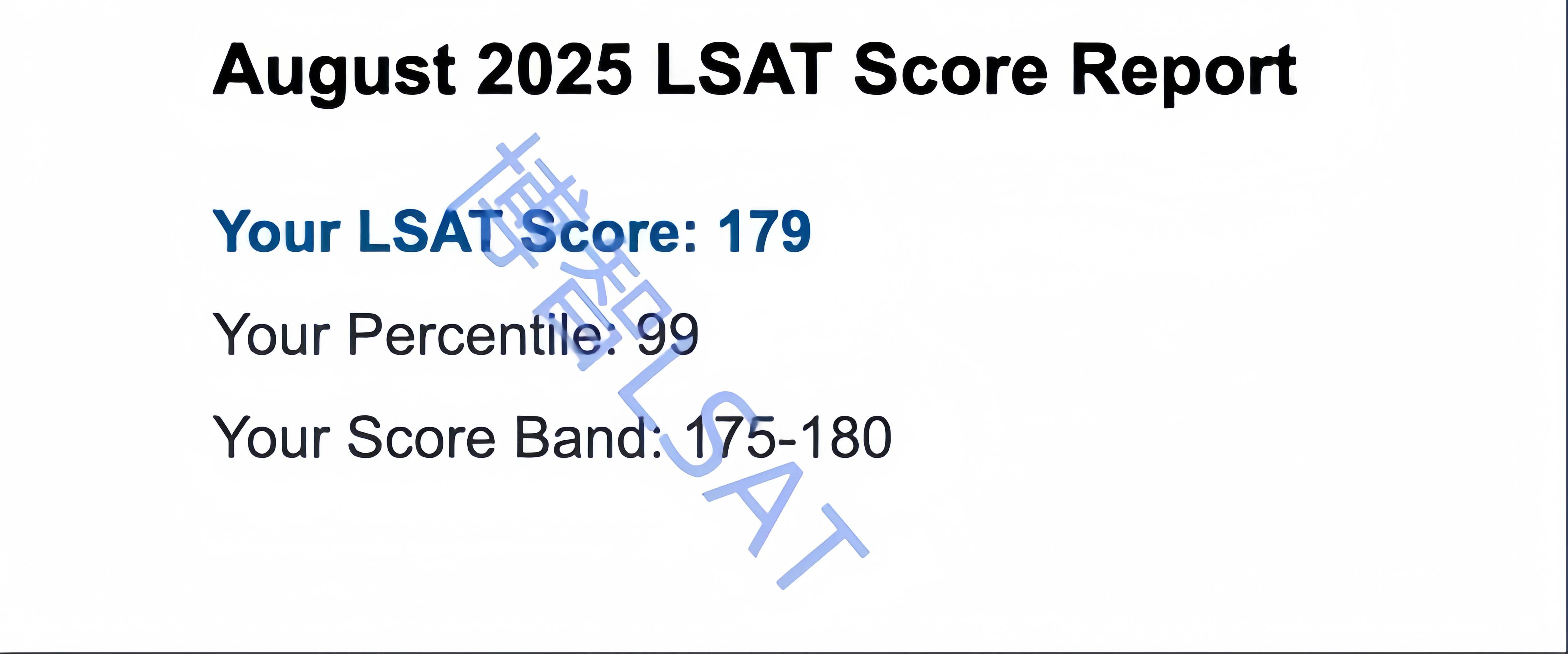 LSAT8月成绩单