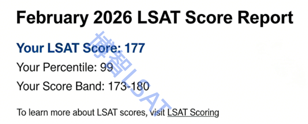 LSAT2月成绩单